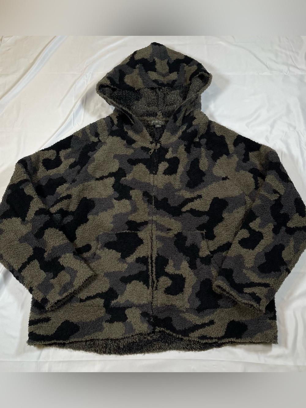 Barefoot Dreams CozyChic Camo‎ Zip Jacket XL Soft Lounge Sweater